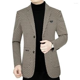 Men's Suits Male Chequered Casual Coats Men Business Blazers Jackets High Quality Man Spring Slim Size 4XL