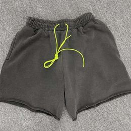 Men's Shorts The correct version of Askyurself High Street FOG brand fluorescent green drawstring loose five piece pants with looped guard shorts for men