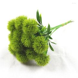 Decorative Flowers 5Pcs Green Dandelion Artificial Real Touch Plastic Fake Plants For Home Room Decor Party Wedding Decoration