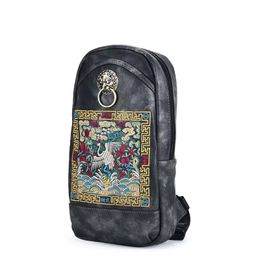 Chinese Qing Dynasty embroidery Messenger Bag men's Shoulder Bag new chest small backpack Sports personality Ethnic characteristics Familial M30997 M31044 M25408