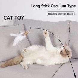 Simulation Bird interactive Cat Toy Funny Feather Bird with Bell Cat Stick Toy for Kitten Playing Teaser Wand Toy Cat Supplies 240516