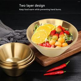 Plates Metal Salad Bowls Gold Stainless Steel Double Layer Exquisite Durable 304 Versatile For Shop