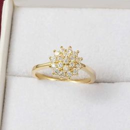 Wedding Rings 14K Gold 1.5 Carat Womens Luxury Engagement Diamond Ring Bizuteria Anillos Gemstone and Q240514