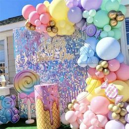 Party Balloons 132pcs Macaron Purple Pink Balloon Garland Arch Kit Girl Birthday Wedding Baby Shower Party Decorations Party Globos