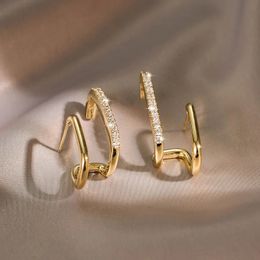 ANZIW Niche Luxury Irregular Womens Earrings Diamond U-shaped Earrings Cuff Earrings 925 Sterling Silver South Korea 240507