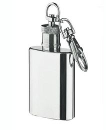 Whole 1oz 28ml Mini Stainless Steel Hip Flask Alcohol Flagon with Keychain E0Xc high quality Silver Tone Key Chain Flask drop5682909