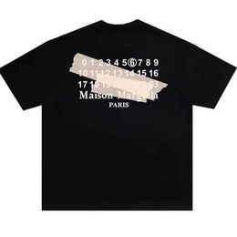 Men's T-Shirts Mens Summer 100% Cotton T-Shirt Figure Number Print T Shirt Womens Casual Strtwear Brand Clothing Fashion Graphic Tops T240515