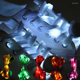 Shoe Parts 1pair LED Sport Laces Luminous Shoelaces Glow Strings Round Flash Light No Tie Lazy Party Decor