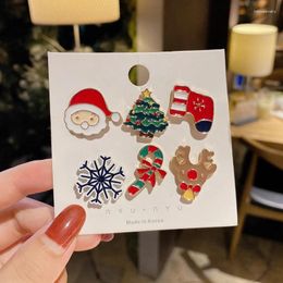 Brooches Christmas Santa Claus Elk Tree Snowflake Metal Pins Badges For Women Fashion Xmas Year Jewellery Gifts