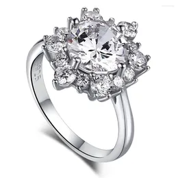 Cluster Rings S925 Silver Ring A Female Niche High-quality Exquisite And Versatile Snowflake Lotus Flower Jewellery