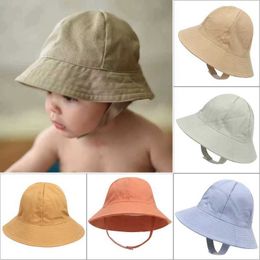 Caps Hats 0-8 Year Baby Hat Summer and Autumn Panama Baby Outdoor Fisherman Sun Hat Beach Accessories Childrens Bucket Hat Girls and Boys Baby Hat WX