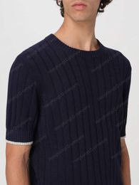 24SS Designer Mens T Shirts Casual Shirts Summer Brunello Men Tshirt Short Sleeves Cuccinelli Black and Navy Blue