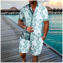 Men's Tracksuits Shirts Flowers Button Shorts Summer Hawaiian Sets Florals Mix Colours Beach Hipster Streetwear Men Clothing