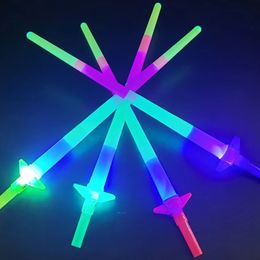 10 Pcs Glow Sticks LED Light Up Swords Flashing Wands Cheer up Stick Laser Sabre Glow in Dark Wedding Birthday Neon Party Supply 240515