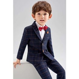 Children Photograph Blazer Party Performance Costume Japan Boys Plaid Wedding Suit Teenager Kids Formal Ceremony Tuxedo Dress