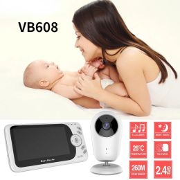VB608 4.3 inch Wireless Video Color Baby Monitor With Mic portable Baby Nanny Security Camera IR LED Night Vision intercom Temperature