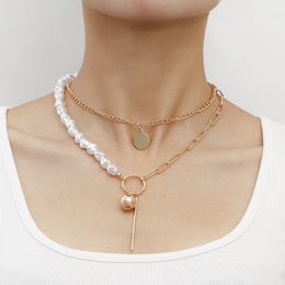 Designer Gold and 925 silver Fashion Gift Necklaces Woman Jewellery Necklace Baroque pearls choker With Elegant box insect 163 XL
