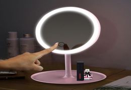 LED Makeup Mirror with Led Light Vanity Mirror led mirror light Portable Rechargeable Mirrors miroir CFTDIS T2001147725581