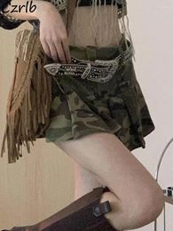 Skirts A-line Women Sexy S-4XL Charming Leisure Students Folds Design Holiday Camouflage Simple European Style Dropped