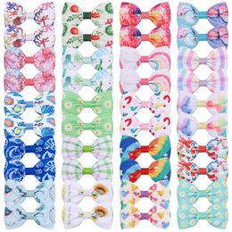 Baby Girls Barrettes Grosgrain Ribbon Bow Hairpins Kids Infant Hairgrips Floral Hair Clips Accessories 20 Colours Clipper YL2781