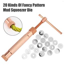 Baking Tools 20 Kinds Of Fancy Pattern Squeezer Molds Craft Cake Sculpture Gun Sugar Paste Fondant Perfect Rose Gold Tool