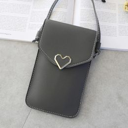 Shoulder Bags 1pc Mobile Phone Clutch Bag Cell Purse Smartphone Wallet Leather Strap Handbag Women