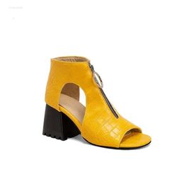 Oversize for Large Size Big Sandals Women and Ladies Fish Beak Thick Heel Are Comfortable Simple 563 Comtable d deba eba