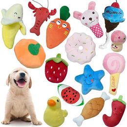 Kitchens Play Food Dog plush squeezing toy interactive chewing toy puppy cat Chihuahua cartoon bite resistant cleaning toy Accesorios Para Perros S24516