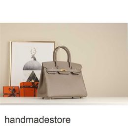 Handsewn Bag Designer Platinum Family Leather Handheld Women's Bk25bk30 French Epsom M8 Asphalt Grey Original Logo FR7U