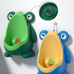 Children Stand Vertical Cute Frog Potties Training Boy With Fun Aiming Target Toilet Urinal Trainer Toddler Growth Gift L2405