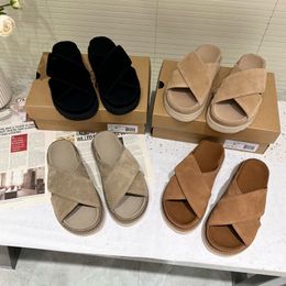 designer sandals luxury dermis slippers womens Casual shoes slides women slide beach ladies leather flat trainers sneakers sliders