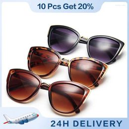 Sunglasses Female Luxury Cat Eye Gafas De Sol Sun Glasses Sexy Driving Goggles Plastic Frame Gradient Eyewear Leopard