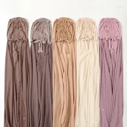 Ethnic Clothing One Piece Amira Chiffon Scarf Muslim Veil Shawl Wrap Instant Hijab Bonnet Women Headscarf Lace Up Underscarf Inner Cap