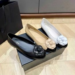 Dress Shoes Channel camellia Ballet flats sandals Dress shoes luxury sexy soft Leather Summer Casual shoe espadrille Low Dance Designer sandale walk hike comfort gi