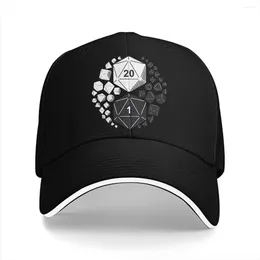 Ball Caps D20 Yin Yang Dice Baseball Peaked Cap DnD Game Sun Shade Hats For Men Women