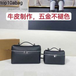 LP bag Loro Piano bag lp bag L19 lunch box bag leather handbag minimalist casual commuting one crossbody makeup bag loropina