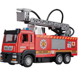 Diecast Model Cars Alloy ladder truck model for children and adults fire engines tractor with lighting and music engineer vehicle series model WX932415