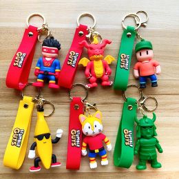 Cute Anime Keychain Charm Key Ring Fob Pendant Cartoon Mini StumbleGuys Light Luxury Doll Couple Students Creative Valentine's Day Gift DHL