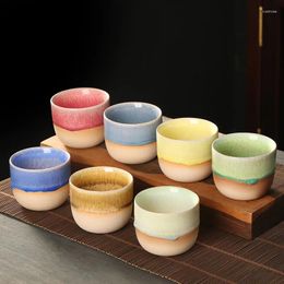 Cups Saucers 120ML Creative Japanese Ceramic Tea Cup Single Flow Glaze Master Retro Coarse Pottery Of Coffee