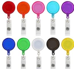 Card Holders 10pcs/lot Retractable Badge Reels For Working Cards Cover Key Name Tag Holder Easy To Pull Buckle Clips School Office Supplies