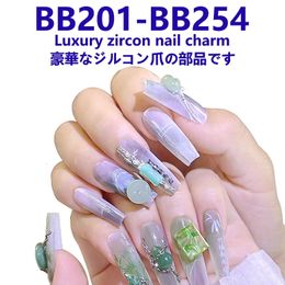 10 Pcsbag 3D Luxury Brand Metal Nail Art Decorations Shiny Zircon Diamond Gems Charm DIY Accessories Fashion parts 240426