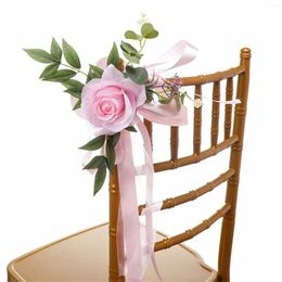 Decorative Flowers Ly Chair Back Flower Bouquet Drapery Wedding Chairs Faux Ceremony Pography Props