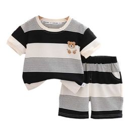 Clothing Sets New Summer Girls Clothing Set Boys Clothing Childrens Striped T-shirt Shorts 2 pieces/set Childrens WX854165