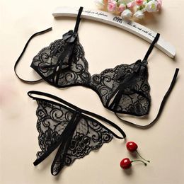 Bras Sets Sexy Lingerie Women Push Up With Lace Straps Transparent Bra Panties Embroidered See Through Comfortable