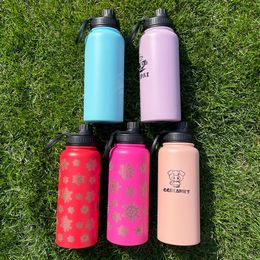 BPA free copper 32oz bottle with magnetic phone holder powder coated vacuum insulated double walled stainless steel 32oz outdoor sports travel coffee tumblers