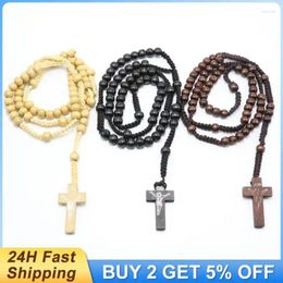 Choker Trendy Clavicle Chain Necklace Catholic Beaded Jewelry Fashion Cross Pendant Religious Orthodox For Women Men