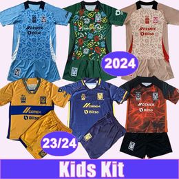 2023 24 Tigres de la UANL Kids Kit Soccer Jerseys GIGNAC CORDOVA PIZARRO AQUINO L. QUINONES Home Away 3rd Limited Edition Football Shirts