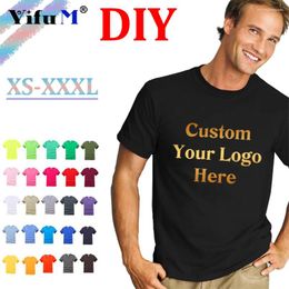 Men's T Shirts Custom Cotton Shirt Make Your Design Logo Text Men Women Print Original Summer High Quality Gifts Team Family T-shirt