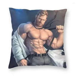 Pillow Soft Hunk Cartoon Sexy Gym Gay Muscle Art Throw Cover Home Decor Man 40x40 Pillowcover For Sofa