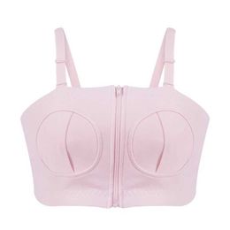 Maternity Intimates Pregnant woman bra without hand pump bra care bra wireless adjustable zipper breast feeding bra used to maintain breast pump d240516